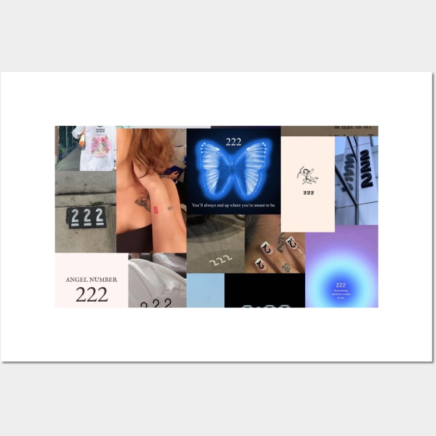 222 angel number aesthetic collage Wall Art by morgananjos